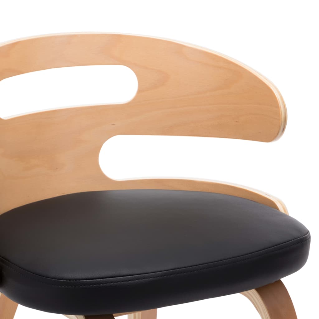 Dining chairs, 4 pcs., black, bentwood and faux leather
