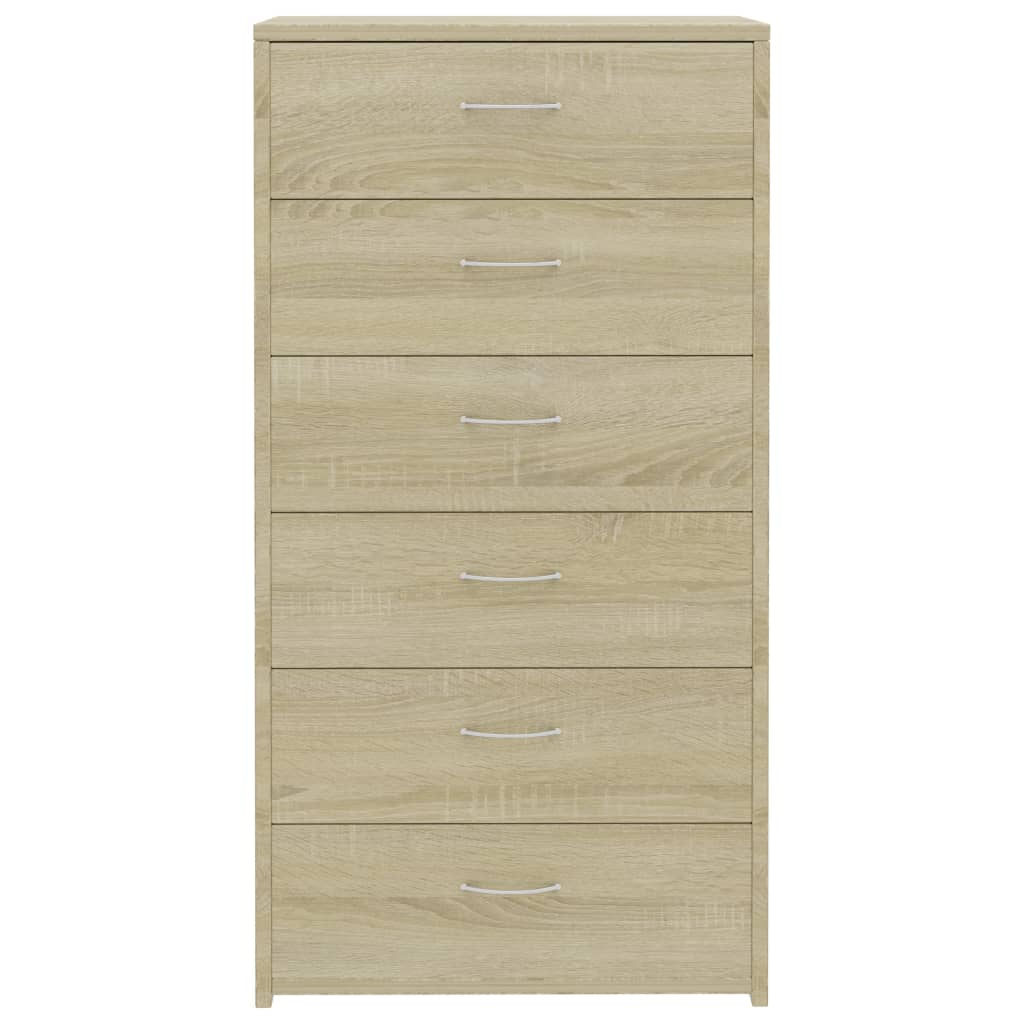 Šoninė spintelė su 6 stalčiais, ąžuolo, 50x34x96cm, mediena