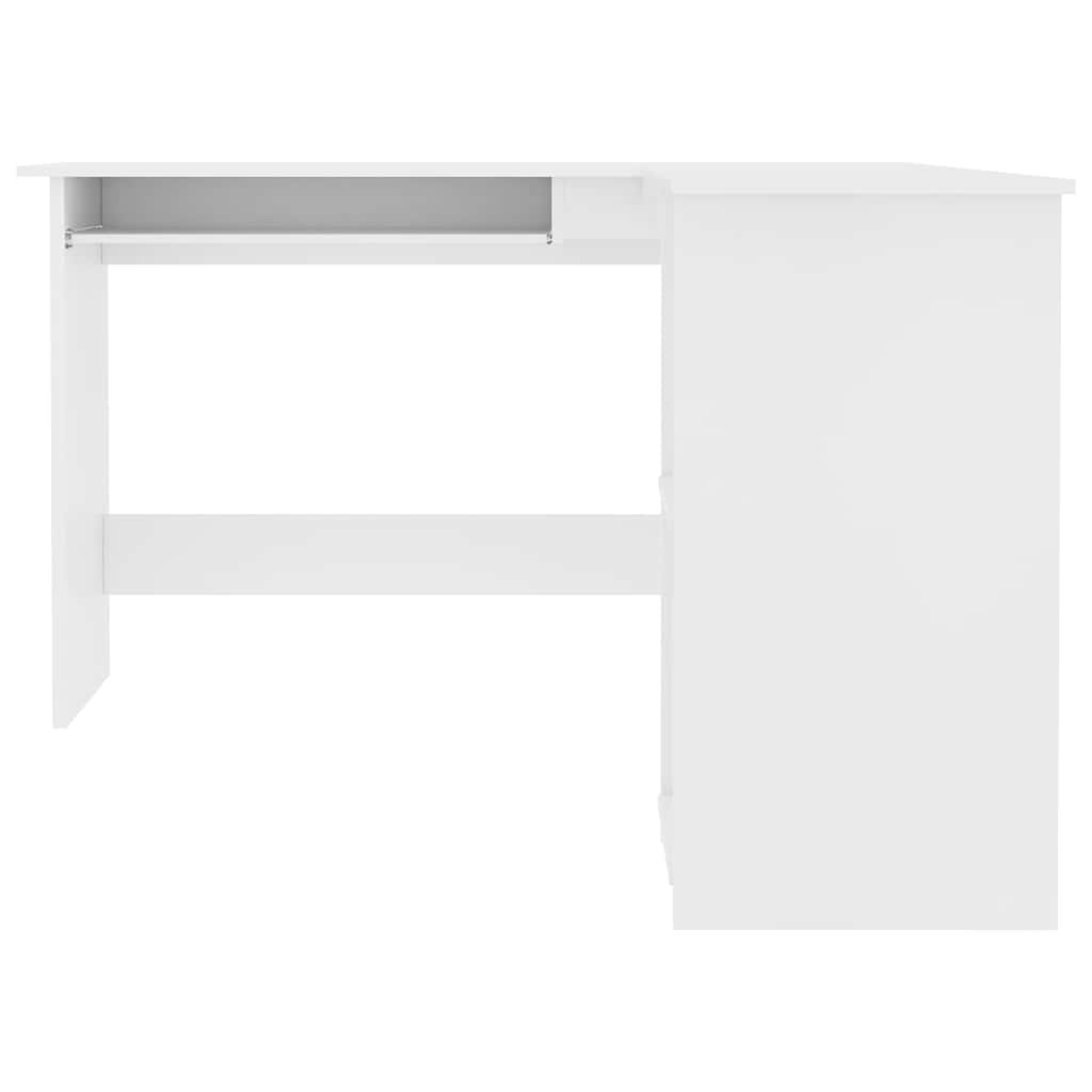 Kampinis stalas, baltas, 120x140x75cm, mediena, L formos