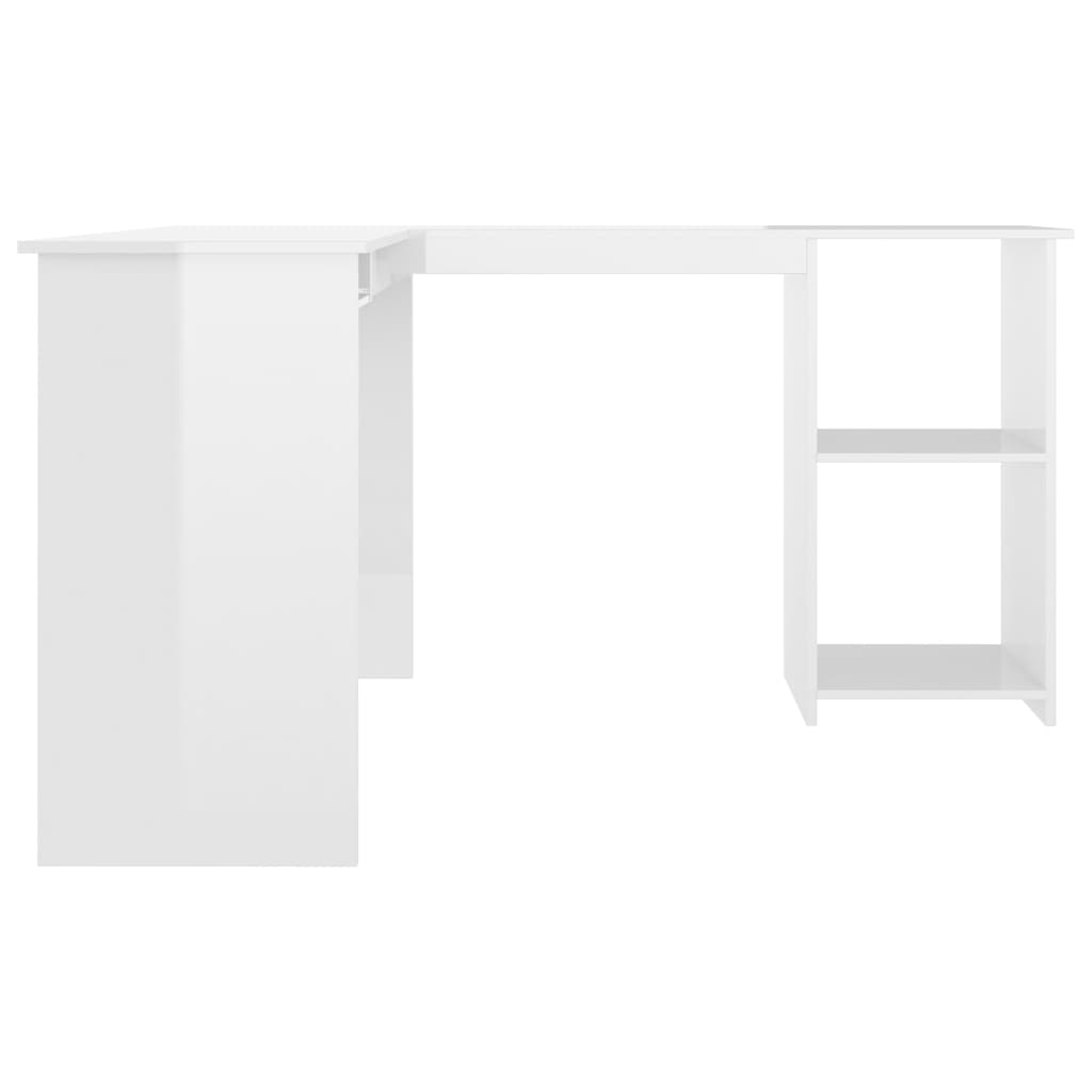 Kampinis stalas, baltas, 120x140x75cm, mediena, L formos