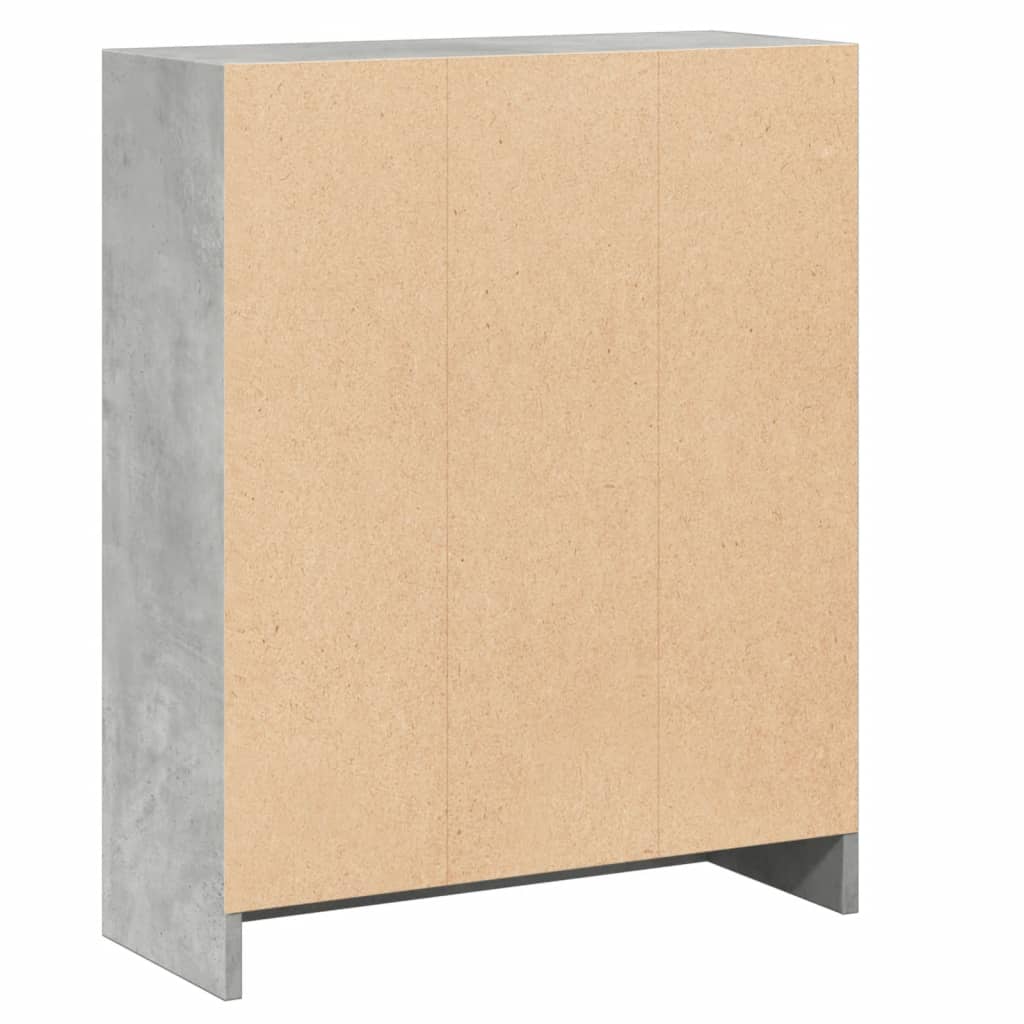 Lentyna knygoms, betono pilkos spalvos, 60x24x76 cm, mediena