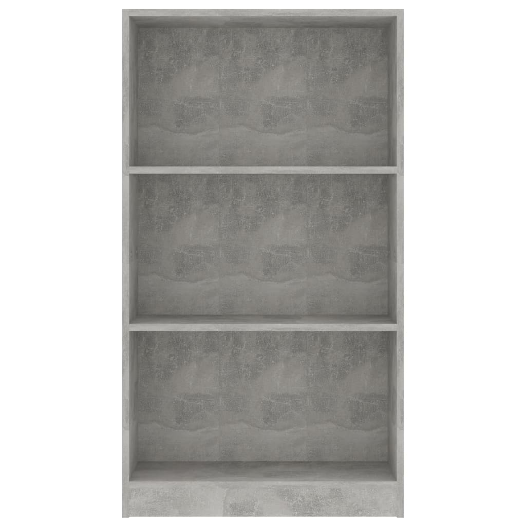 Bookcase, 3 shelves, concrete, 60x24x109cm, wood