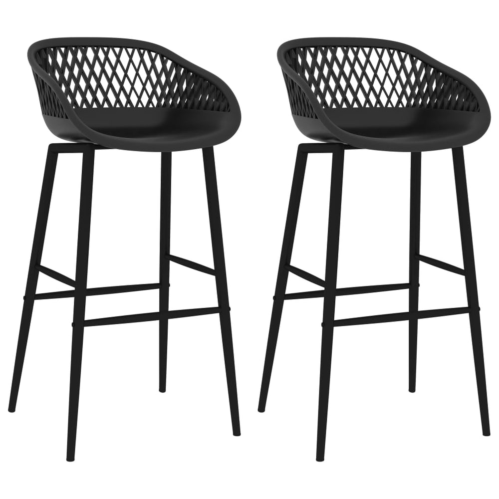 Bar stools, 2 pcs, black