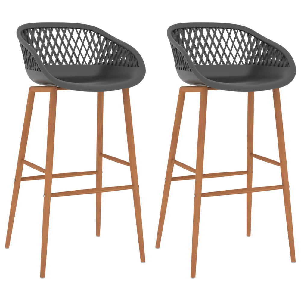 Bar stools, 2 pcs., grey