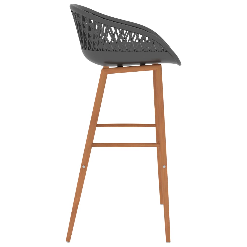 Bar stools, 2 pcs., grey