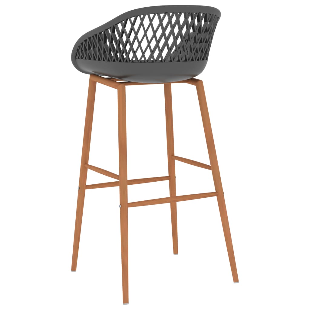 Bar stools, 2 pcs., grey