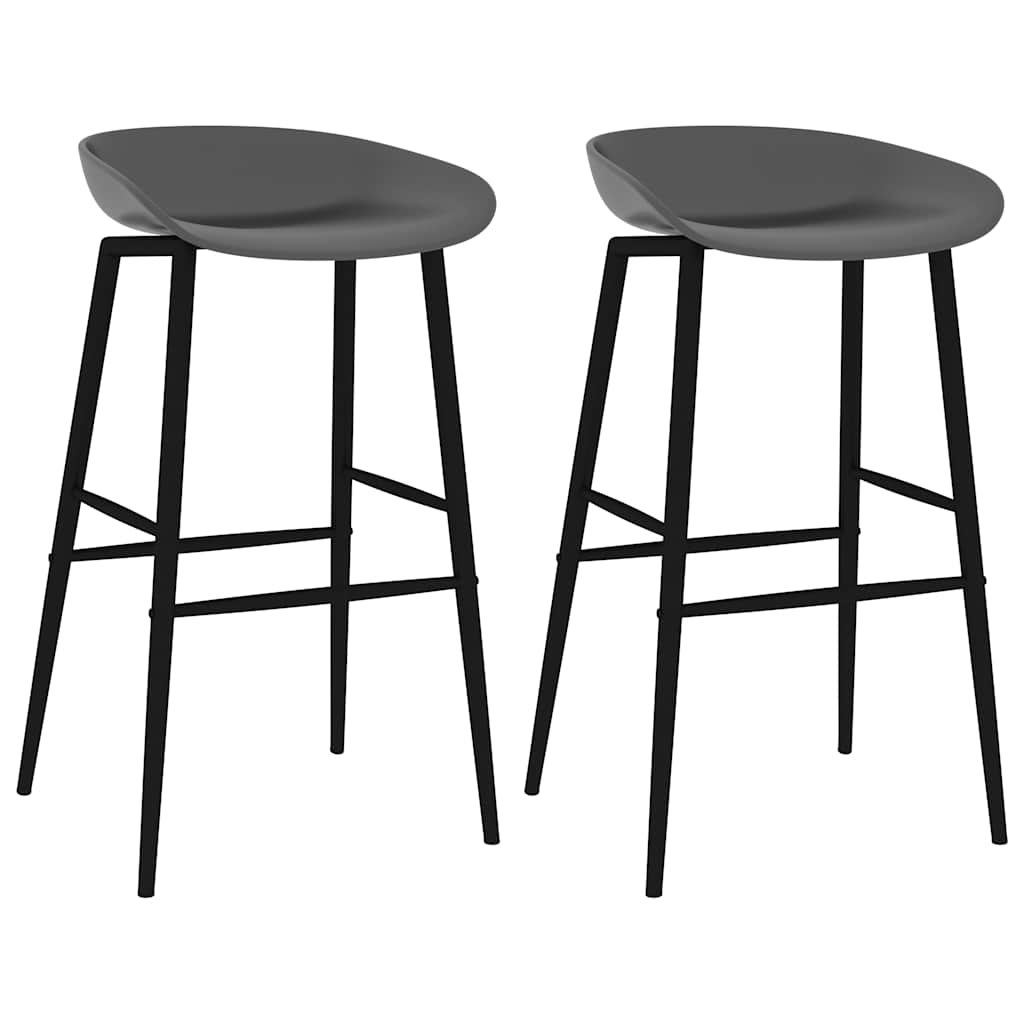 Bar stools, 2 pcs., grey