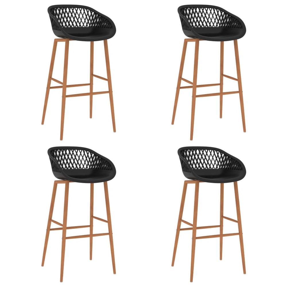 Bar stools, 4 pcs, black