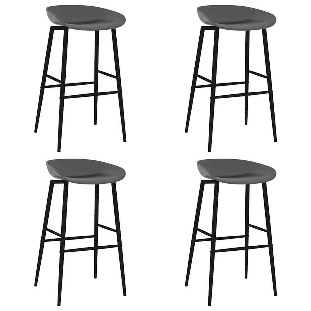Bar stools, 4 pcs, grey