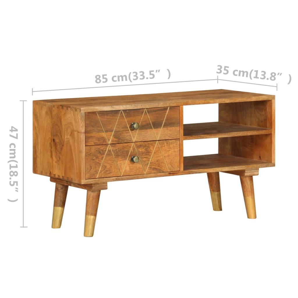 TV cabinet, 85x35x47cm, solid mango wood