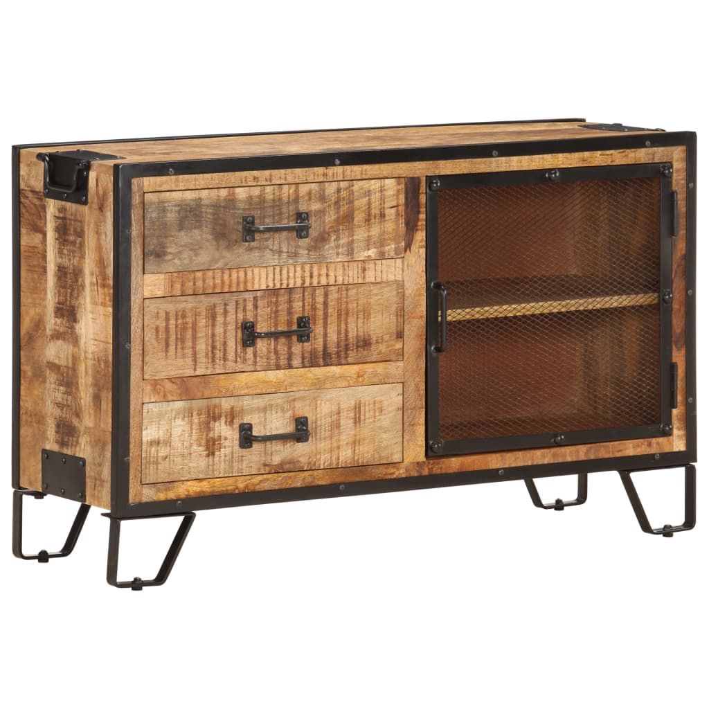 Sānu galds, 100x31x60 cm, neapstrādāta mango masīvkoksne