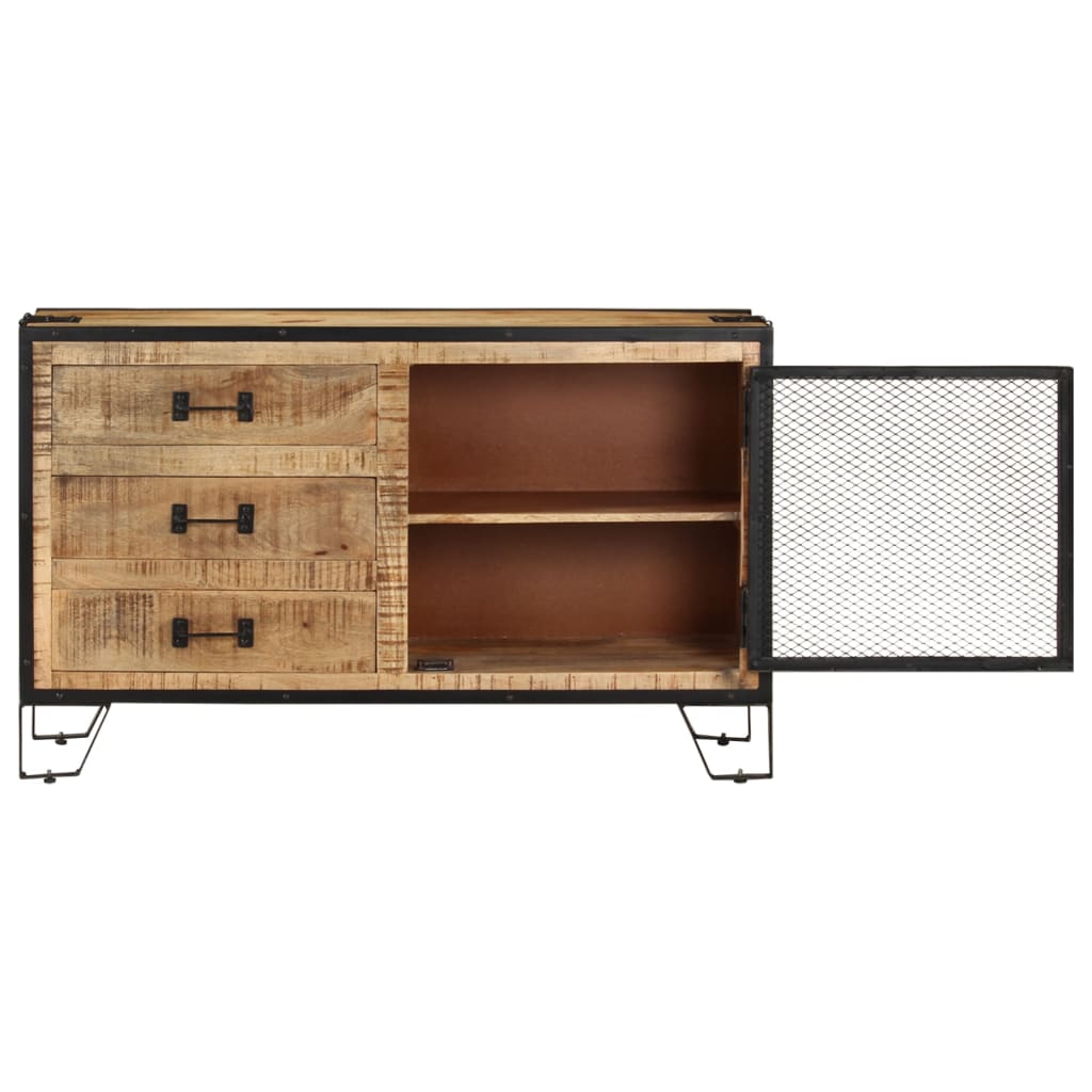 Sānu galds, 100x31x60 cm, neapstrādāta mango masīvkoksne