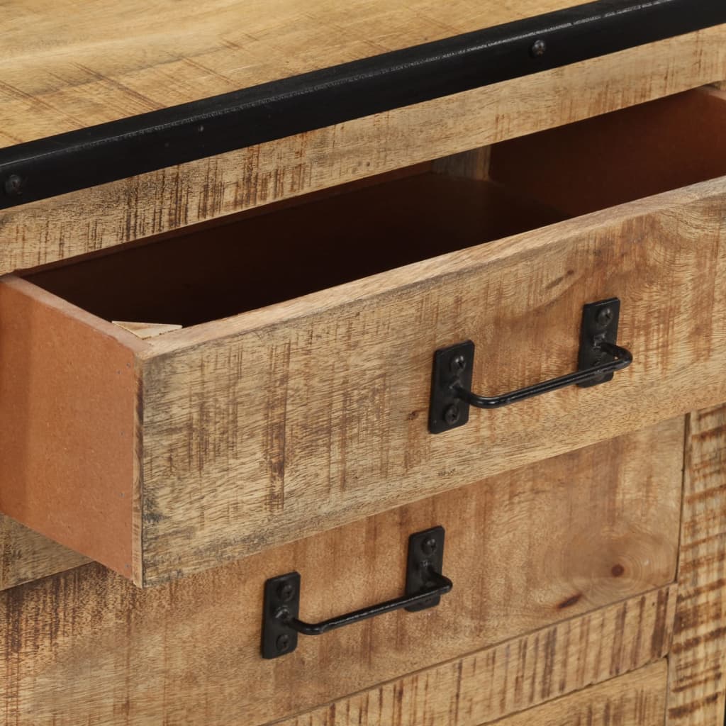 Sānu galds, 100x31x60 cm, neapstrādāta mango masīvkoksne