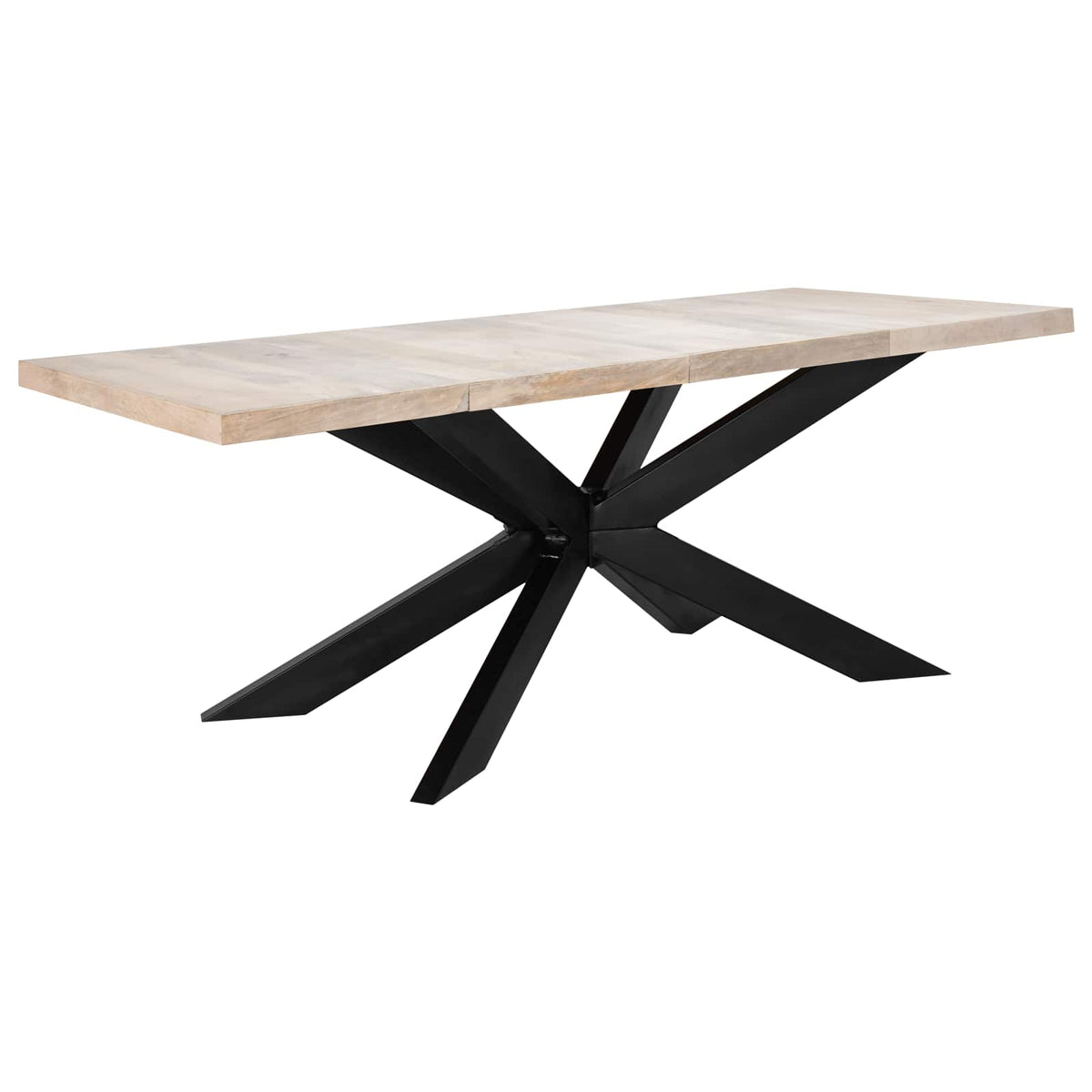 Valgomojo stalas, 180x90x76cm, baltintos mango medienos masyvas