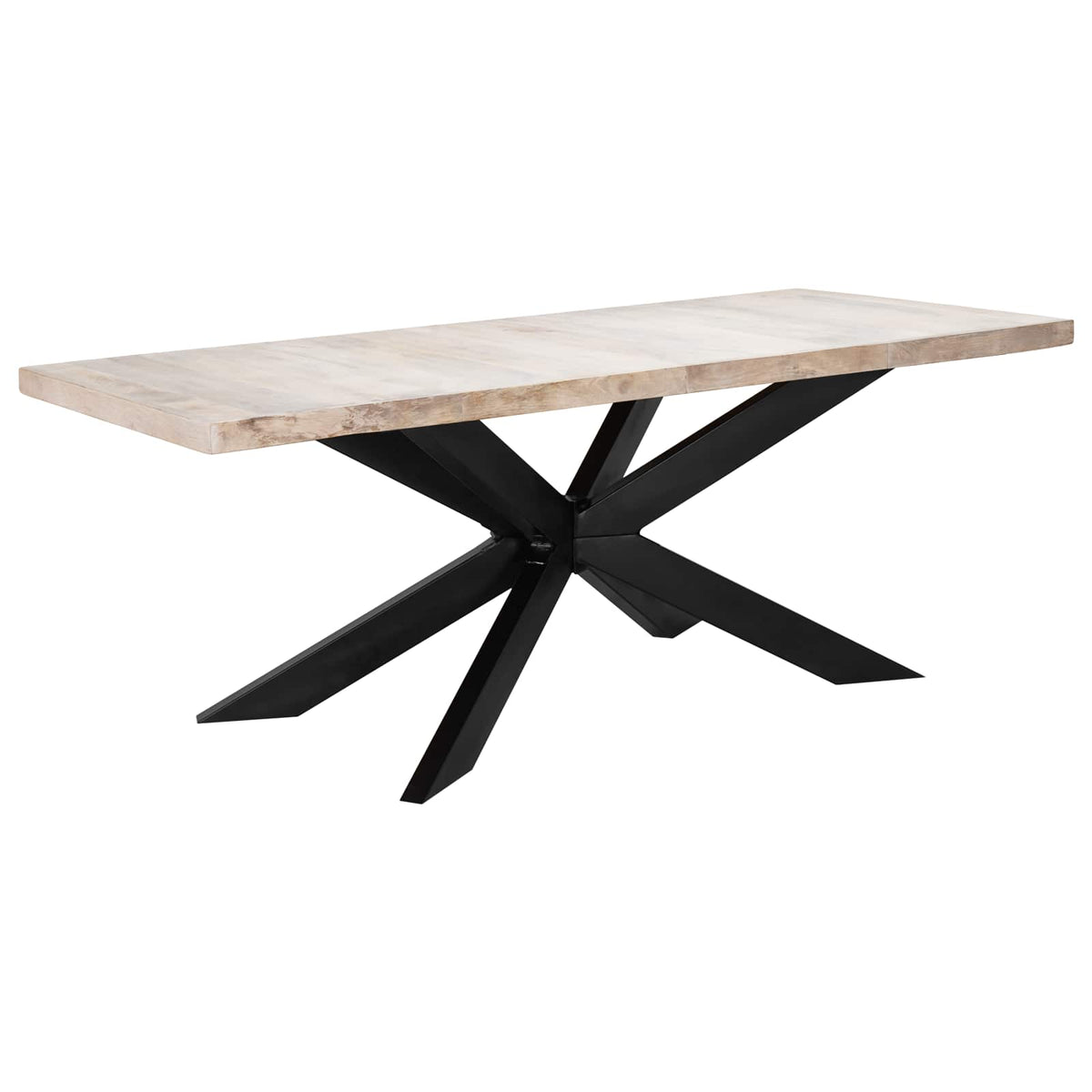 Valgomojo stalas, 180x90x76cm, baltintos mango medienos masyvas