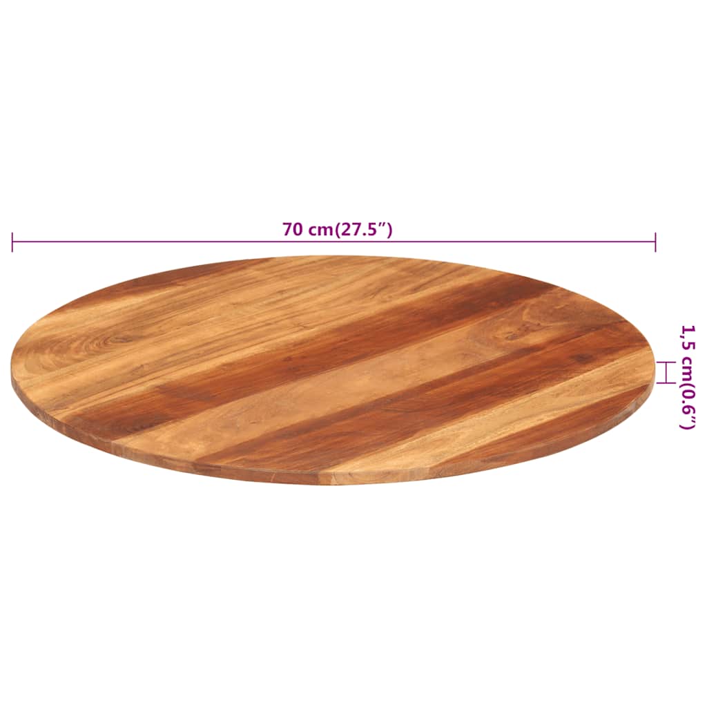 Stalviršis, 70cm, akacijos medienos masyvas, apskritas, 15–16mm
