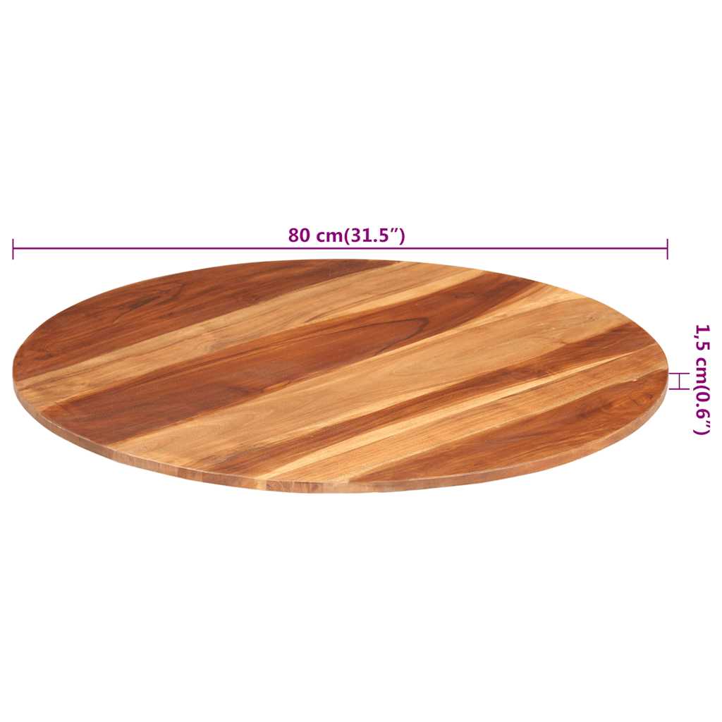 Stalviršis, 80cm, akacijos medienos masyvas, apskritas, 15–16mm