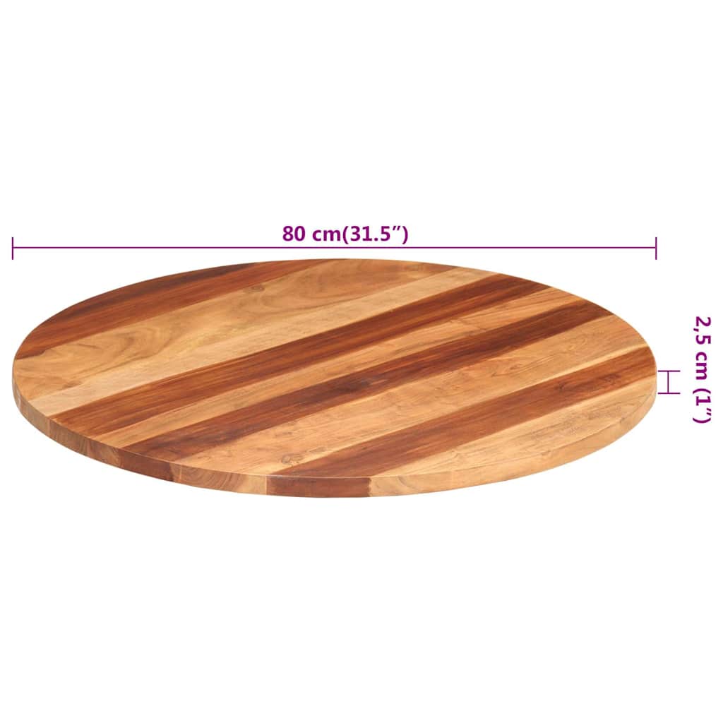 Stalviršis, 80cm, akacijos medienos masyvas, apskritas, 25–27mm