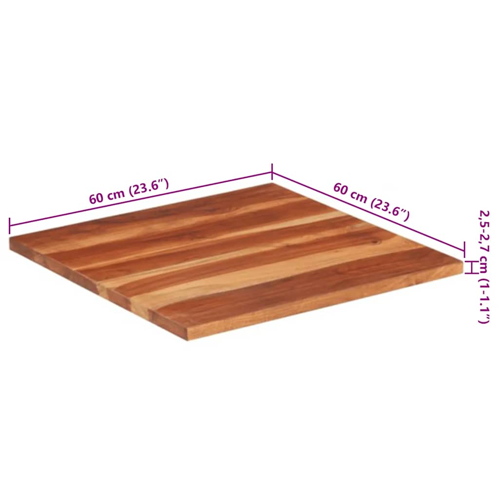 Virsma, 60x60cm, akācijas masīvkoks, 25–27mm