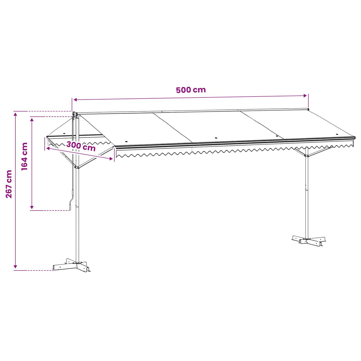 Laisvai pastatoma stoginė, antracito spalvos, 500x300cm