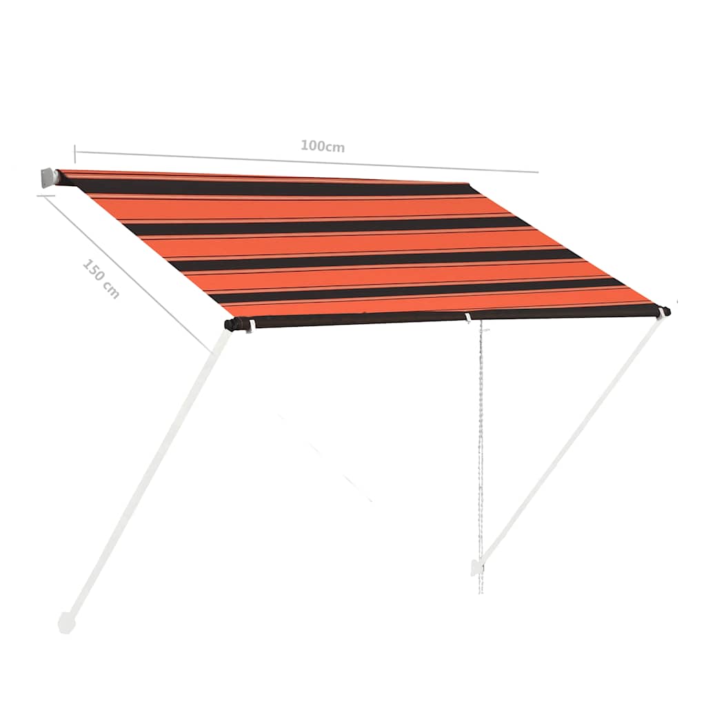 Ištraukiama markizė, oranžinės ir rudos spalvos, 100x150cm