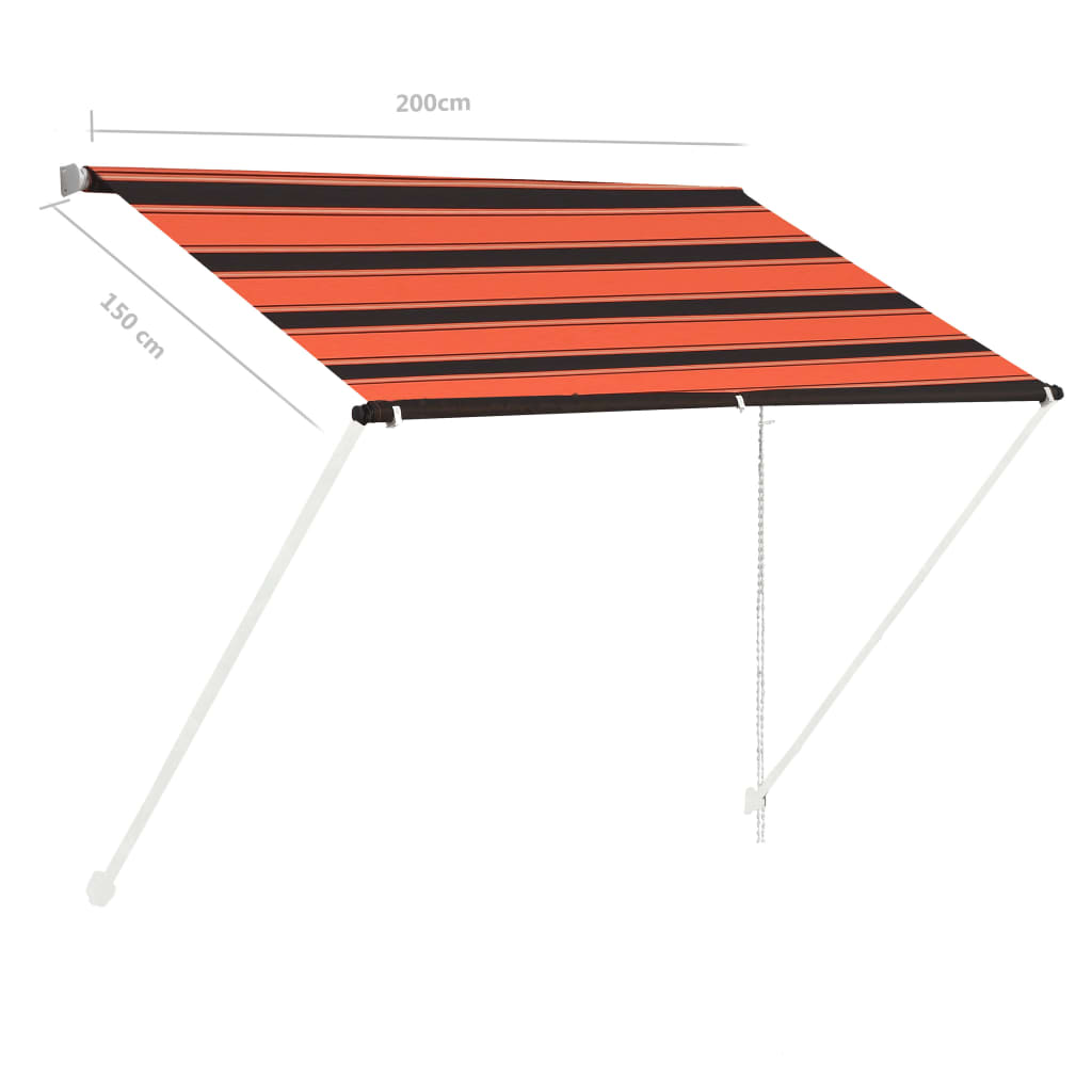 Ištraukiama markizė, oranžinės ir rudos spalvos, 200x150cm