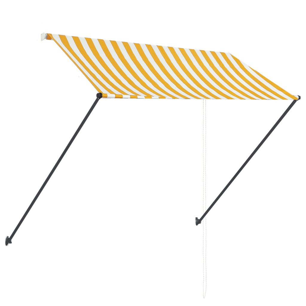 Ištraukiama markizė su LED, geltona ir balta, 250x150cm
