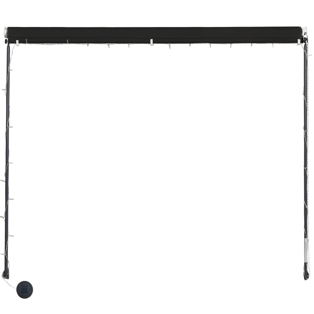 Ištraukiama markizė su LED, antracito spalvos, 100x150cm