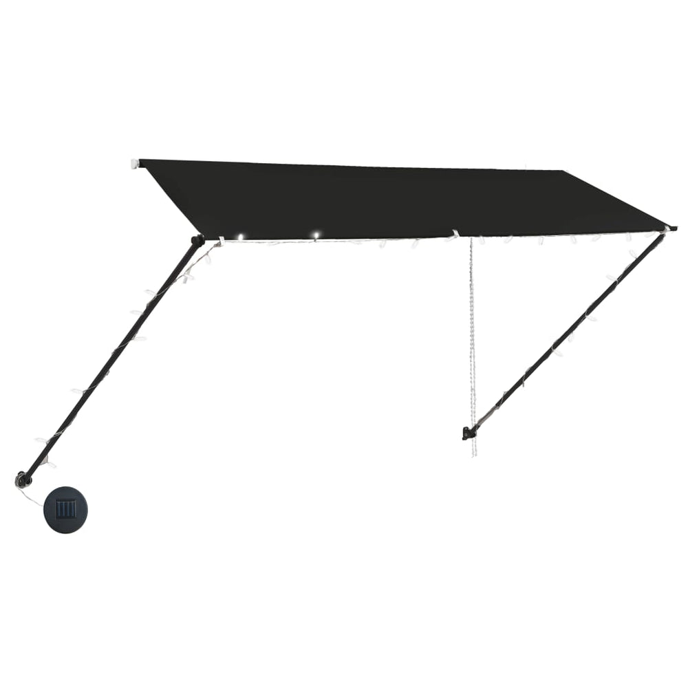 Ištraukiama markizė su LED, antracito spalvos, 350x150cm