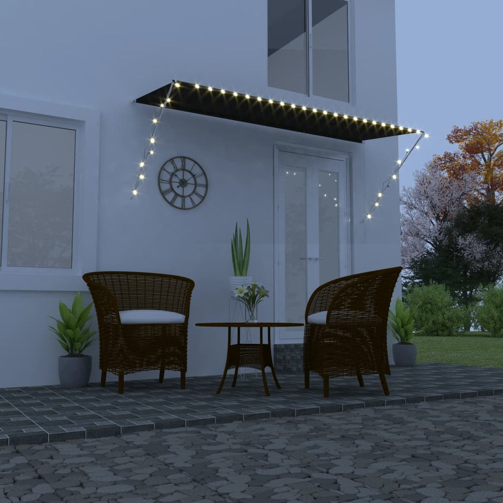 Ištraukiama markizė su LED, antracito spalvos, 350x150cm