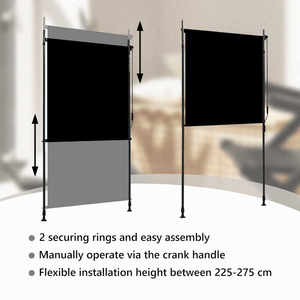 Outdoor blind, anthracite, 120x270cm