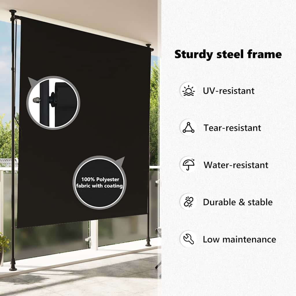 Outdoor roller blind, anthracite, 150x270cm