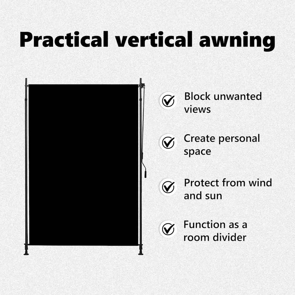 Outdoor roller blind, anthracite, 150x270cm