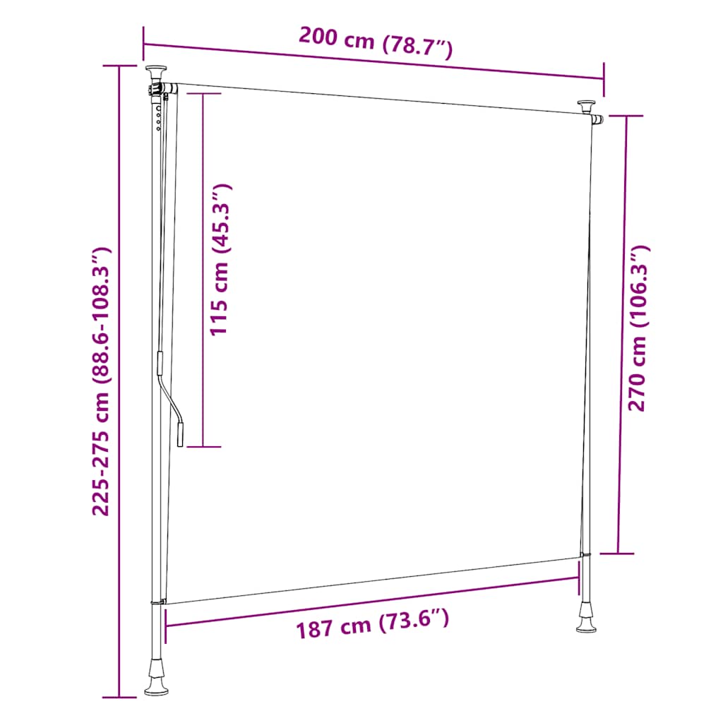 Outdoor blind, cream, 200x270cm