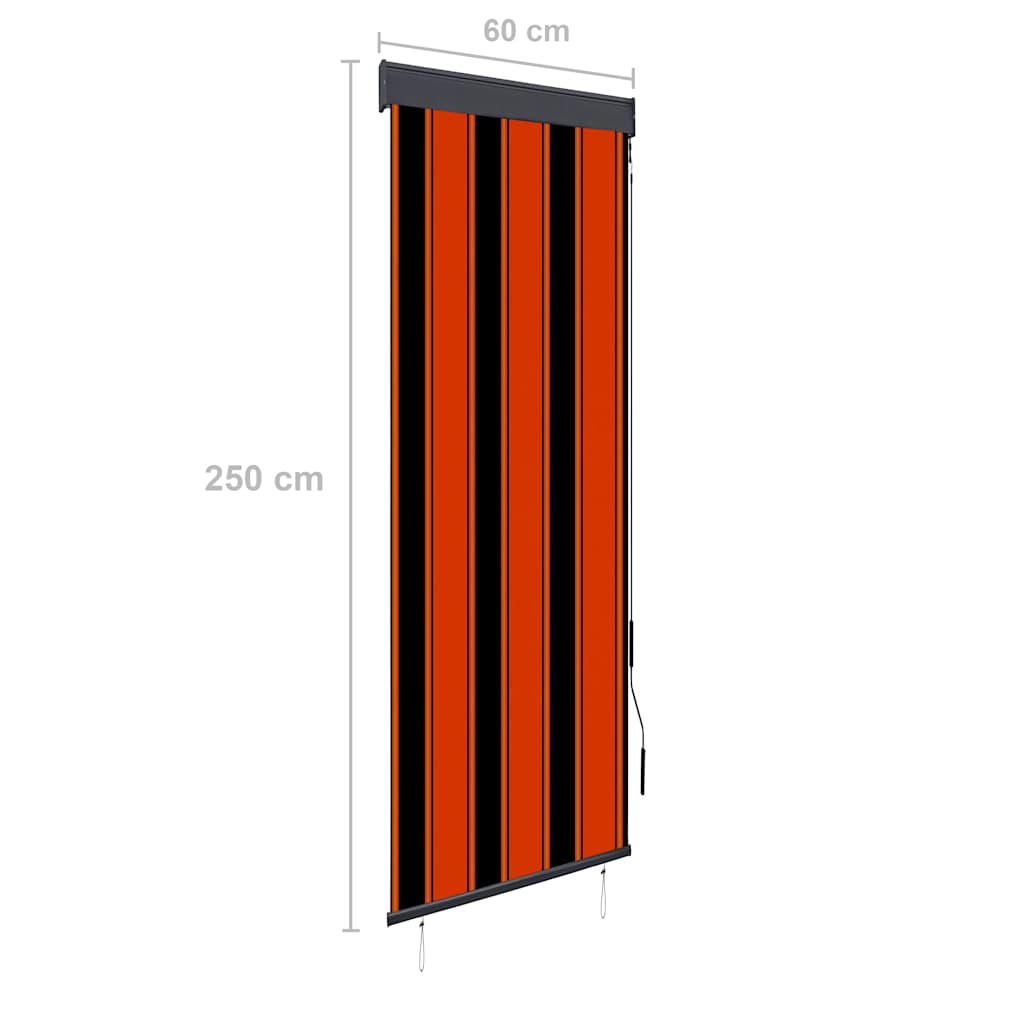 Āra rullīšu žalūzijas, oranžā un brūnā krāsā, 60x250cm