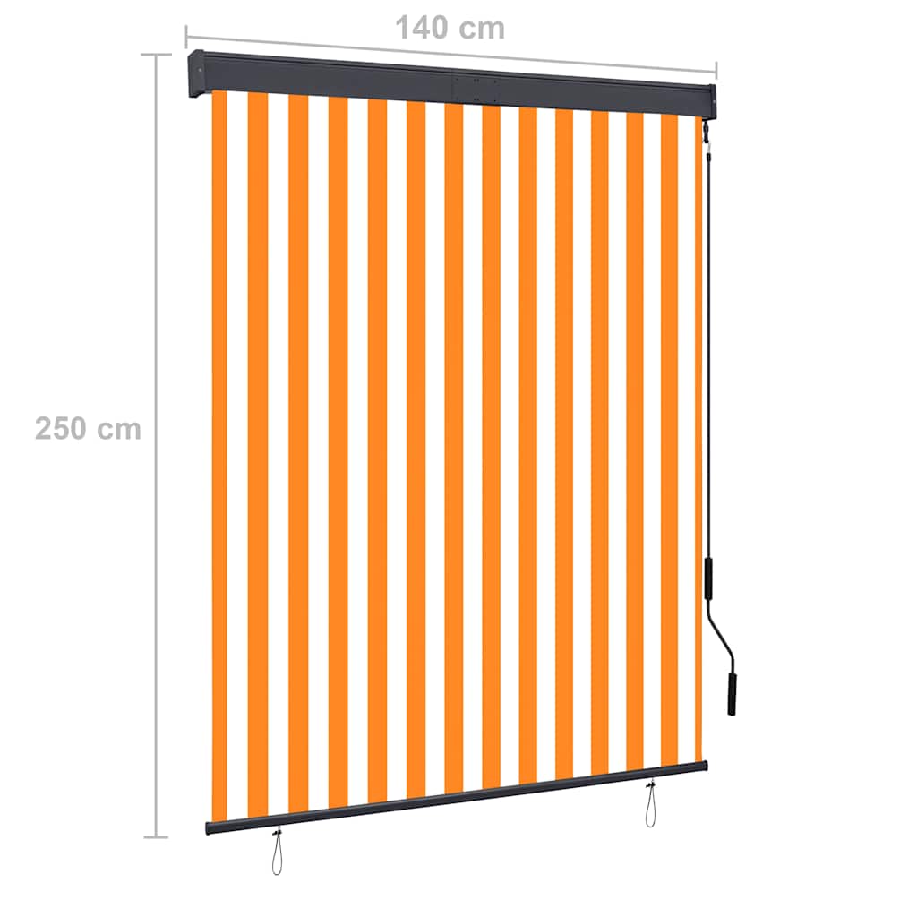 Lauko roletas, baltos ir oranžinės spalvų, 140x250cm