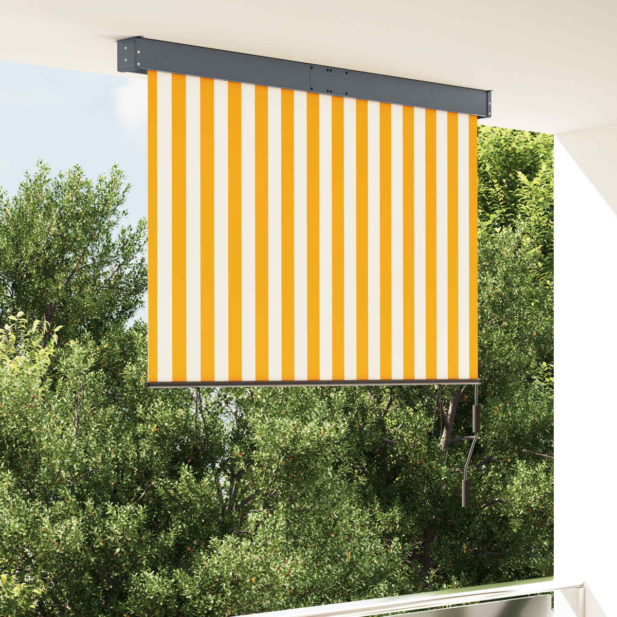 Lauko roletas, baltos ir oranžinės spalvų, 140x250cm