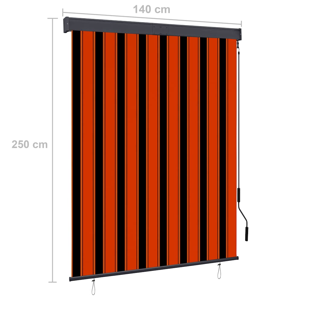 Outdoor blind, orange and brown, 140x250cm