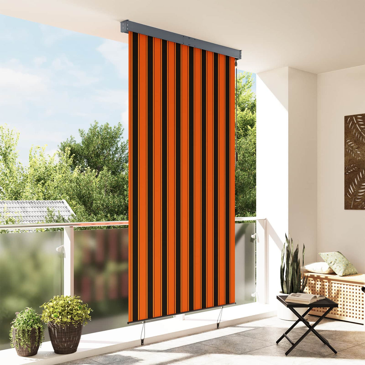 Lauko roletas, oranžinės ir rudos spalvų, 140x250cm