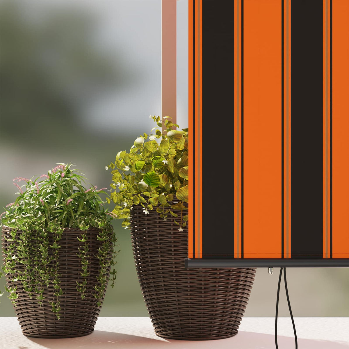 Lauko roletas, oranžinės ir rudos spalvų, 140x250cm