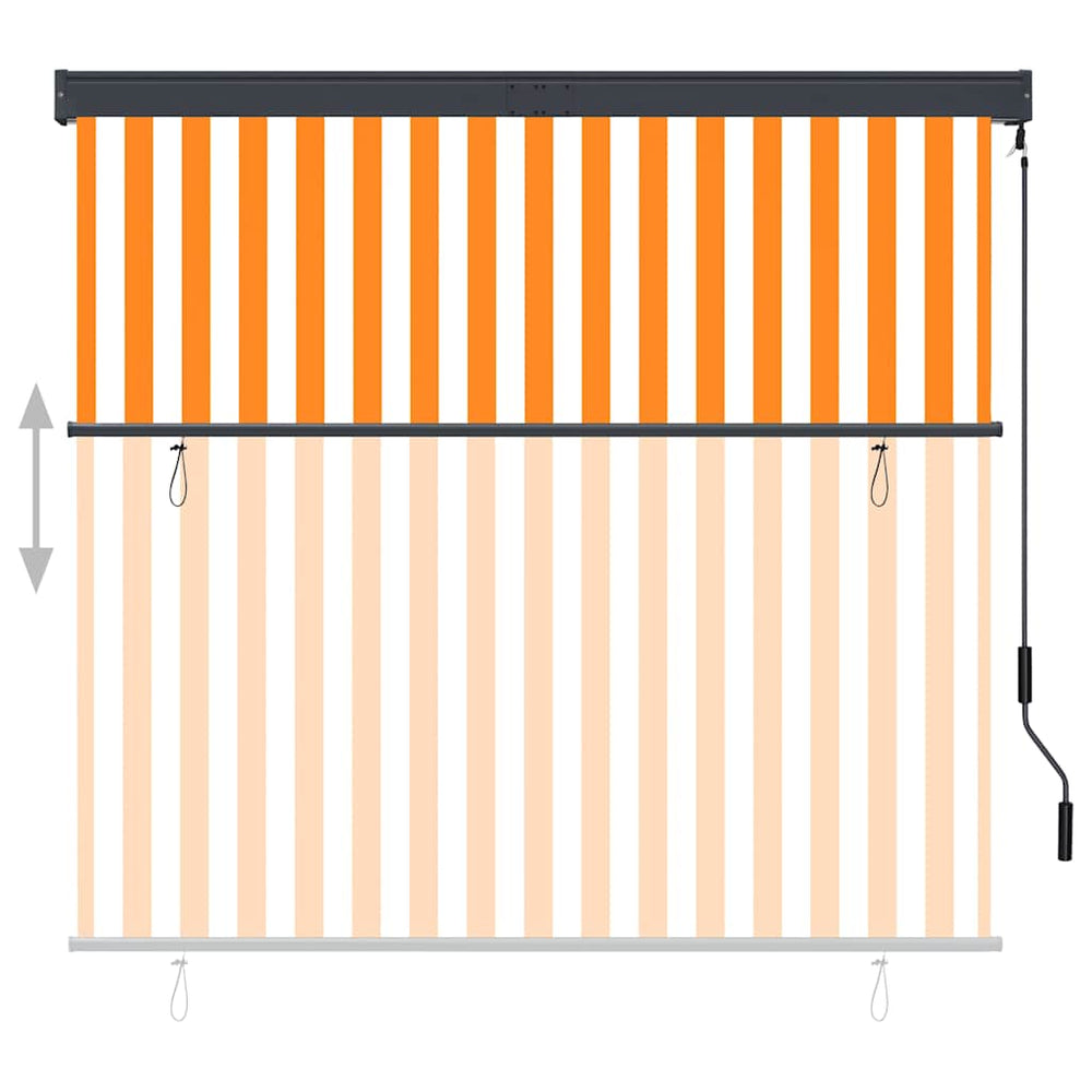 Lauko roletas, baltos ir oranžinės spalvų, 160x250cm