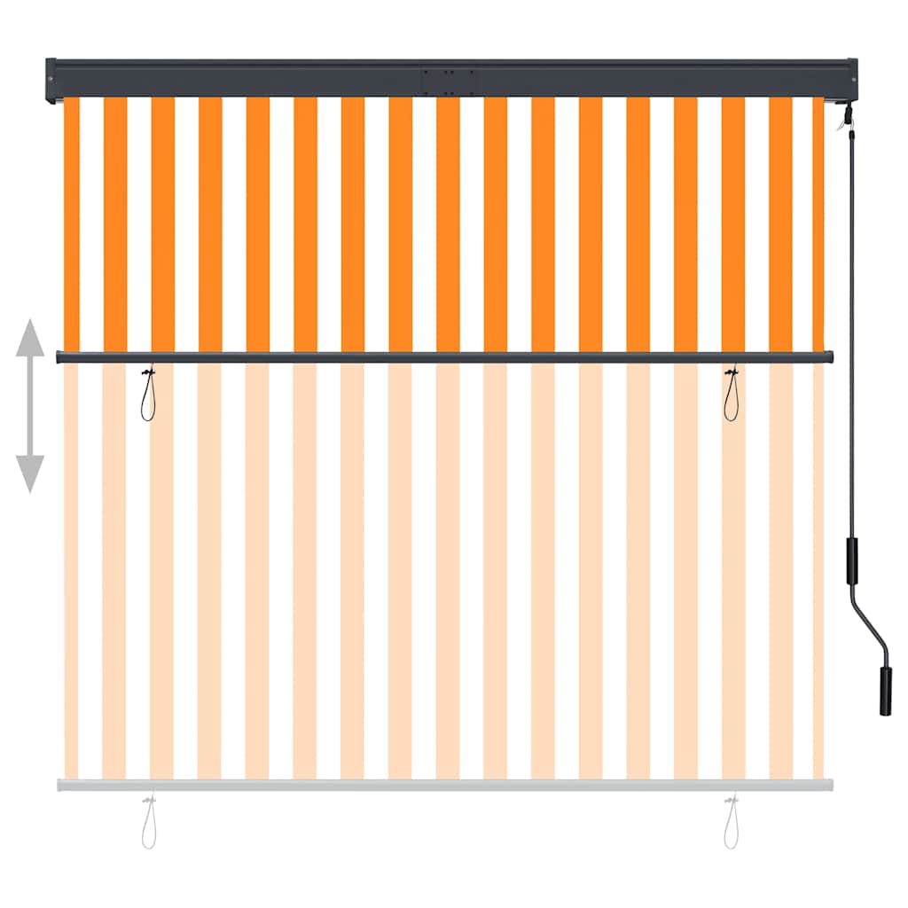 Lauko roletas, baltos ir oranžinės spalvų, 160x250cm