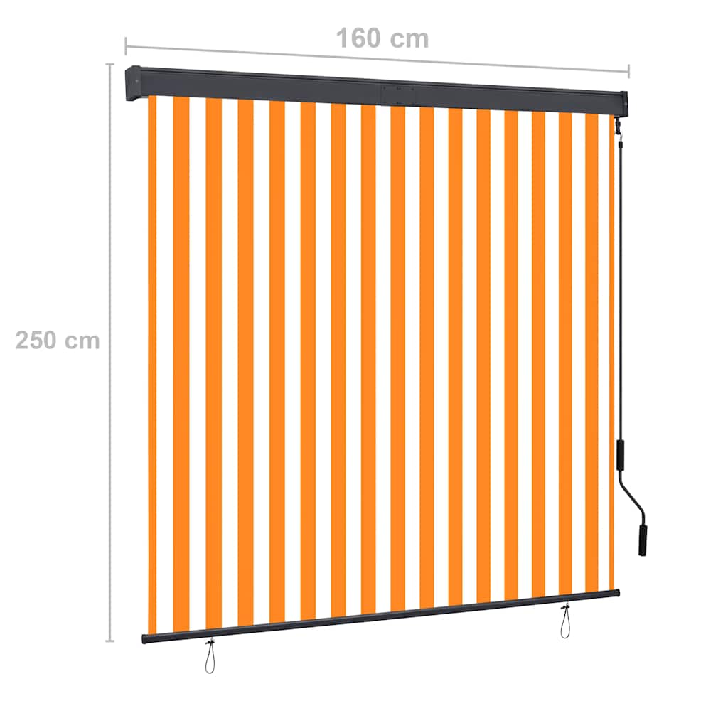 Lauko roletas, baltos ir oranžinės spalvų, 160x250cm