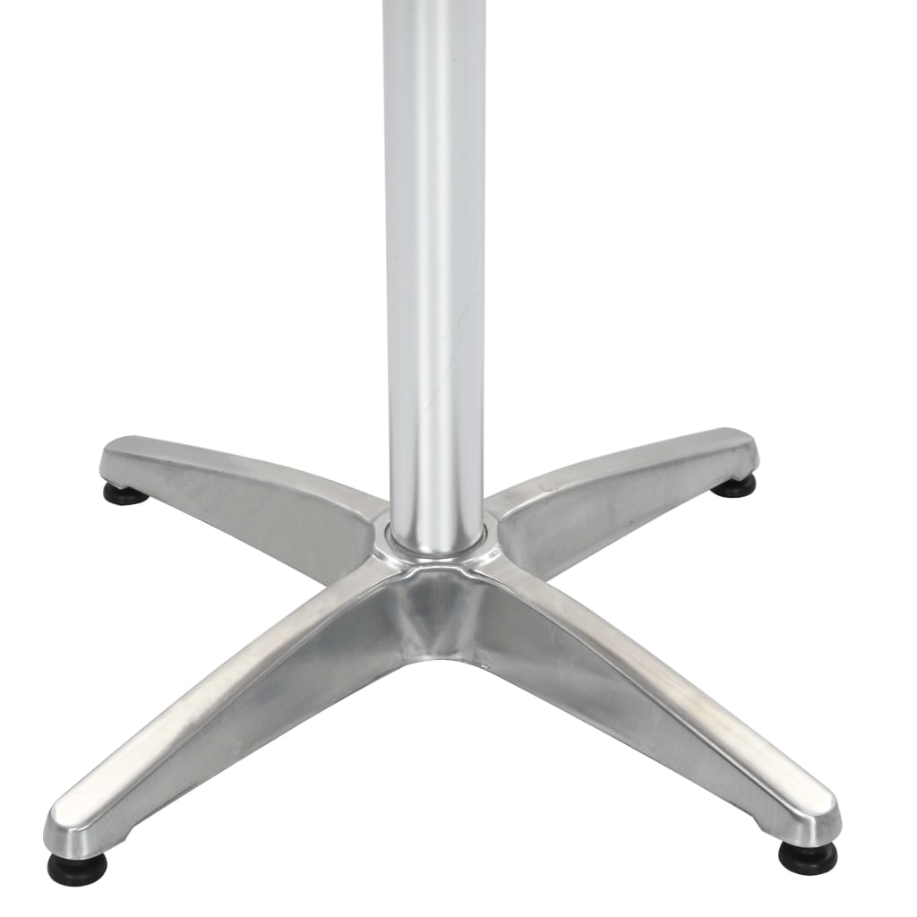 Garden table, silver, 60x60x70cm, aluminium and WPC