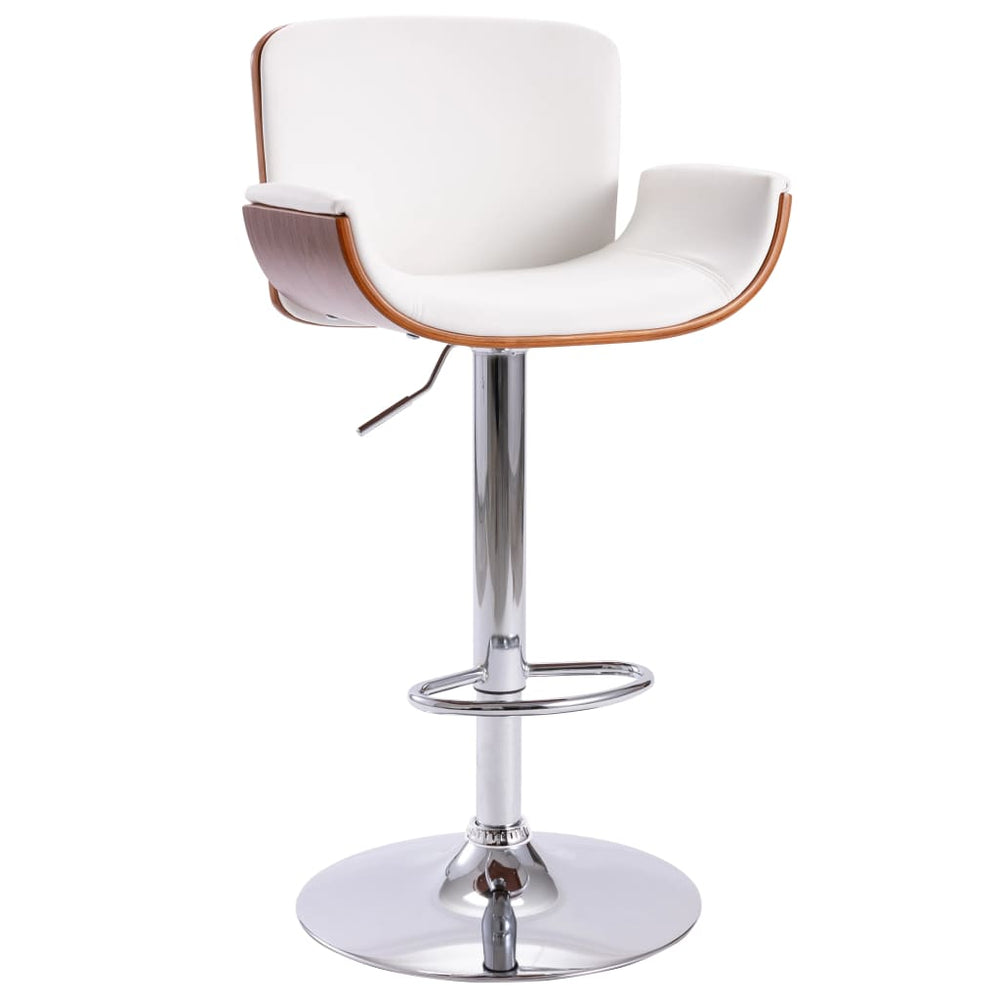 Bar stool, white, faux leather