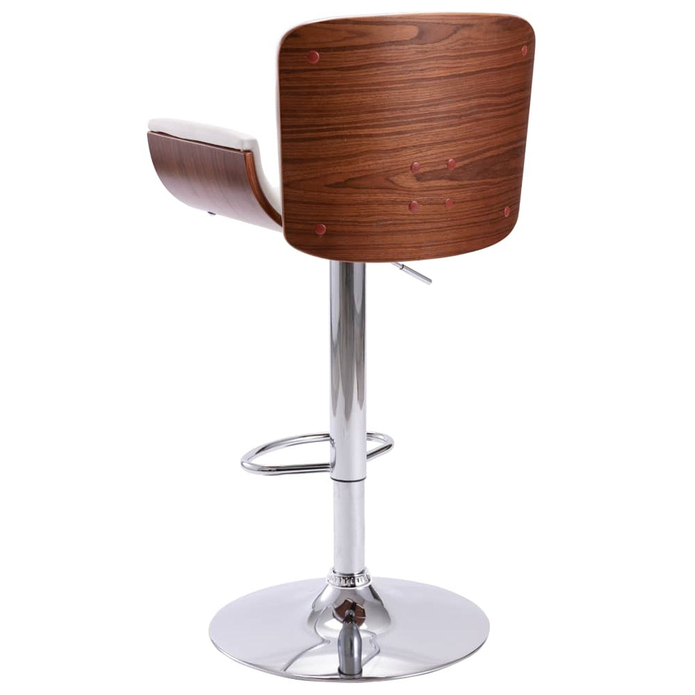 Bar stool, white, faux leather