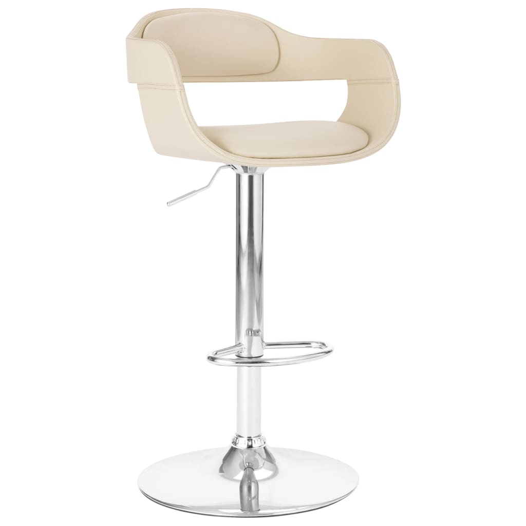 Bar stool, white, faux leather