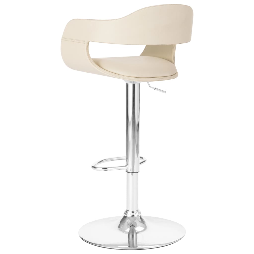 Bar stool, white, faux leather