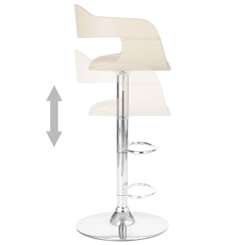 Bar stool, white, faux leather