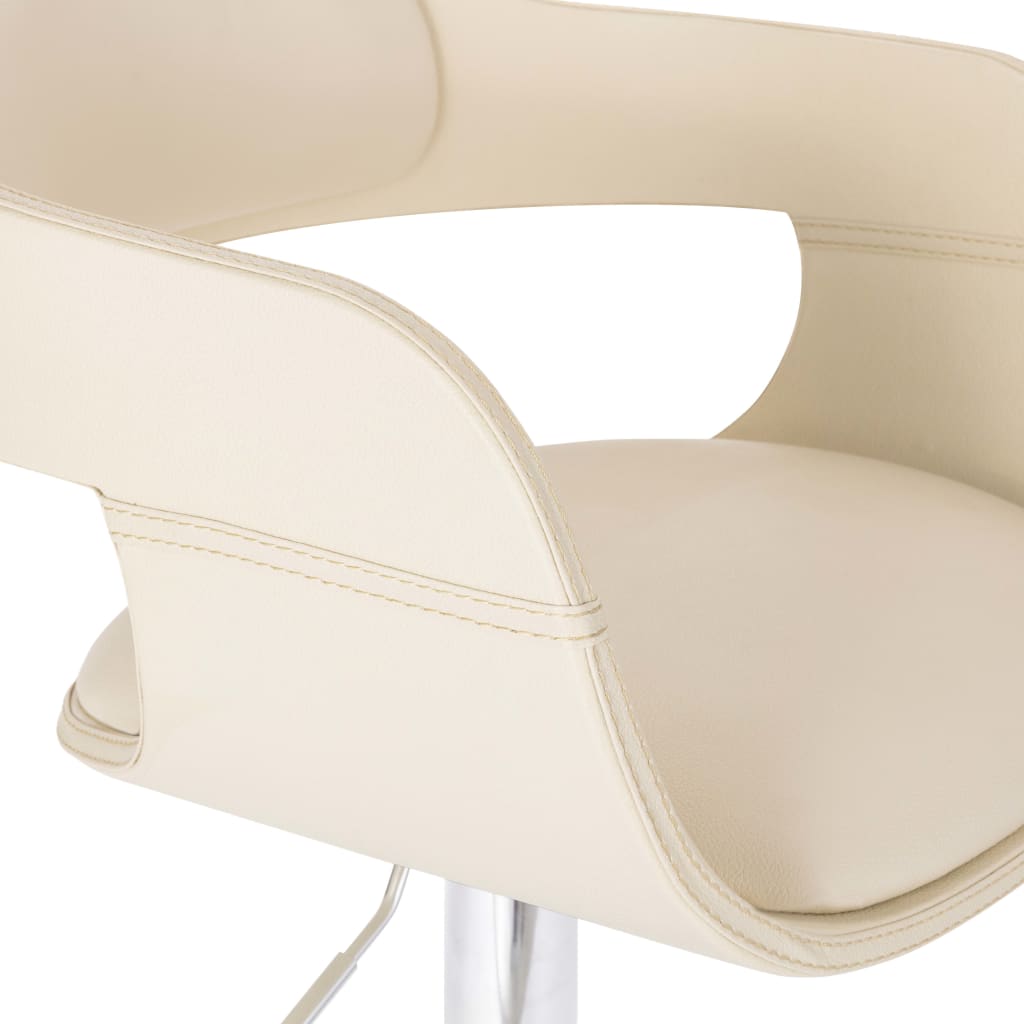 Bar stool, white, faux leather